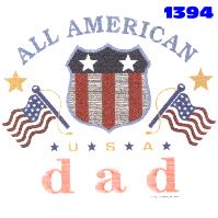 Click to order printed t-shirt 1394... All American Dad *U*S*A*