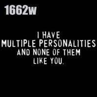 Click to order printed t-shirt 1662w... I Have Multiple Personalities and None of Them Like You.