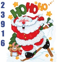 Click to order printed t-shirt 23916... HO HO HO Skiing Santa