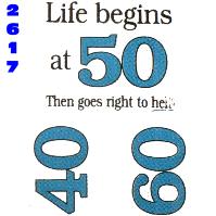 Click to order printed t-shirt 2617... Life begins at 40/50/60 Then goes right to hell! (Specify Age)