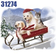 Click to order printed t-shirt 31275... The Need for Speed Pups and Cat in Sled