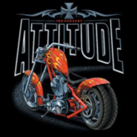 Click to order printed t-shirt 41146... 100 Percent Attitude (includes Choppers crest)