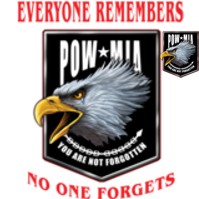 Click to order printed t-shirt 41260... Every One Remembers No One Forgets POW*MIA You are not forgotten w/ front crest