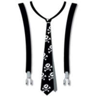 Click to order printed t-shirt 41476... Crossbones Tie and Suspenders