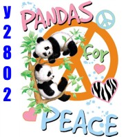 Click to order printed t-shirt y2802... Panda's for Peace (Youth Size Print)