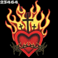 Flaming Heart Black Christian T-Shirt
