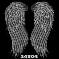 Gothic Angel Wings Black T-Shirt Back Print Design