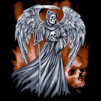 Winged Reaper Black T-Shirt Design